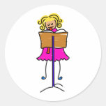Recorder Kid Round Sticker