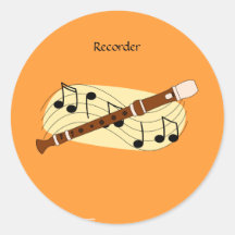 Recorder Round Sticker