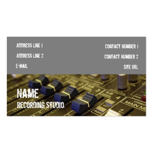 Recording Studio Business Card Zazzle