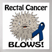Rectal Cancer Blows Awareness Design Print
