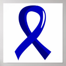 Rectal Cancer Blue Ribbon 3 Print