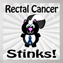 Rectal Cancer Stinks Skunk Awareness Design Posters