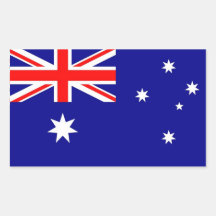 Rectangle sticker with Flag of Australia