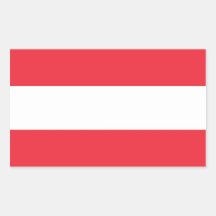 Rectangle sticker with Flag of  Austria