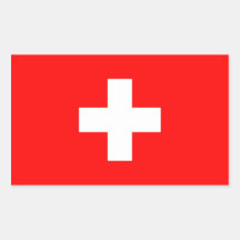 Rectangle sticker with Flag of Switzerland