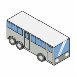 Rectangular bus photo sculptures