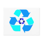 Recycle Blue Logo- Customisable Background- Postca postcards