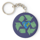 Recycle Earth Heart Keychain