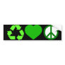 Recycle Love and Peace Bumper Sticker