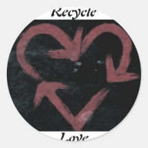 Recycle Love Round Sticker