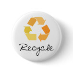 Recycle! Orange design! Ecology products! buttons