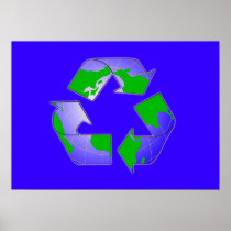 Recycle Symbol with Earth Poster