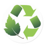 RECYCLE SYMBOL WITH LEAF STICKER