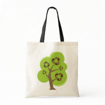 Recycle Tree Green Tote Bags