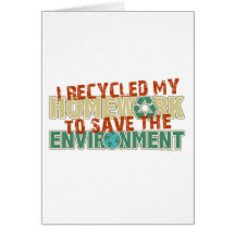 Recycled Homework Card