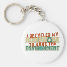 Recycled Homework Keychain