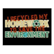Recycled Homework Post Card