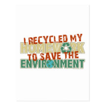 Recycled Homework Post Cards