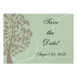 Recycled Paper Green Eco Tree Photo Save the Date Personalised Announcement
