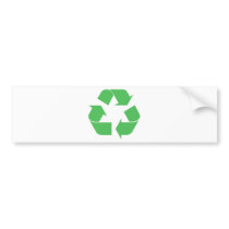 Recycled symbol bumper stickers