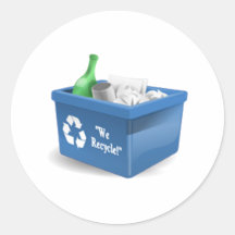 Recycling Bin Round Sticker
