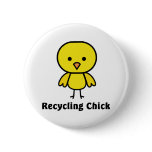 Recycling Chick Pinback Buttons
