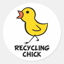Recycling Chick Sticker