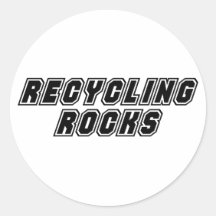 Recycling Rocks Round Stickers