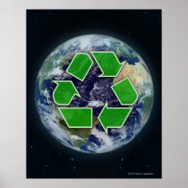 Recycling symbol and planet earth posters