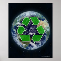 Recycling symbol and planet earth posters
