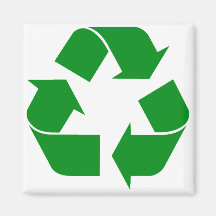 Recycling Symbol - Green Fridge Magnets