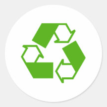 Recycling Symbol Round Sticker