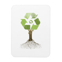 RECYCLING TREE Faded.png Vinyl Magnets