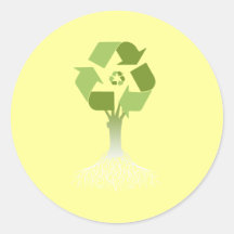 Recycling Tree Round Sticker