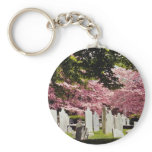 Red 18th century colonial graveyard flowers keychains