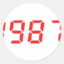 red 1987 icon round stickers
