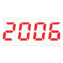 red 2006 icon customized photo card