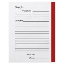 Red 2-sided Recipe Pages