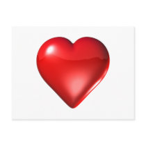 Red 3D Heart Postcard