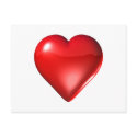 Red 3D Heart postcards