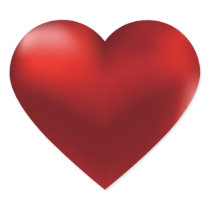 Red 3D Heart Sticker