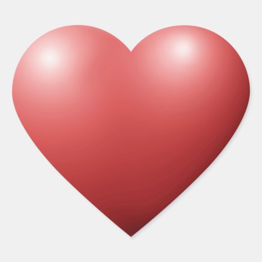 Red 3D Love-Heart Romantic Heart-shaped Stickers