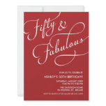 Red 50 and Fabulous Birthday Invitations