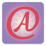Red "A" on Purple Stickers
