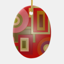 red abstract art christmas ornament