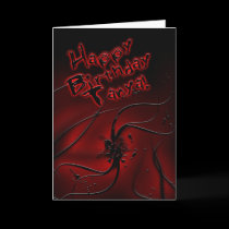 Red Abstract Birthday cards