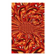 Red Abstract Custom Stationery