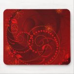 red abstract mouse mat