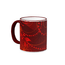 red abstract mugs
