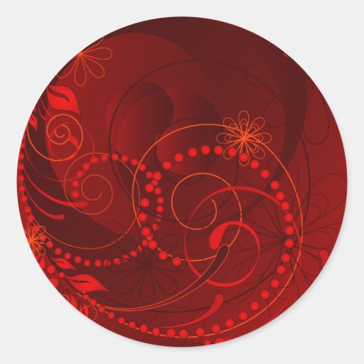 red abstract stickers